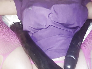 Full size sex toy fuck fest