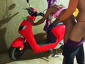 Shemale Dances On Electric Scooter In Her Own Home And Gets Her Ass Fucked By Her Boyfriend - Bhojpuri Dance - Hindi Voice