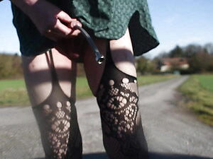 shemale trans sounding lingerie outdoors 1