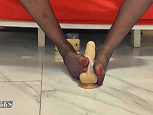 nylon footjob