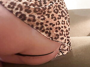 greek dirty talking cross sissy slut with leopard lingerie solo orgasm and scream anal cum