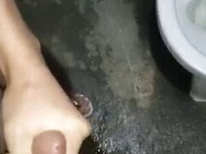 Skinny Filipino Ladyboy Jerks Off and lots of CUM