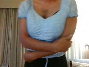 Busty first time crossdresser dancing and seducing and flirt
