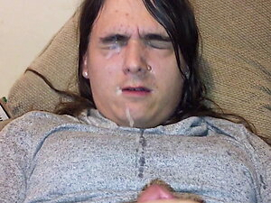 Huge Surprise Cum Facial from Anal Dildo Fucking Soloregin