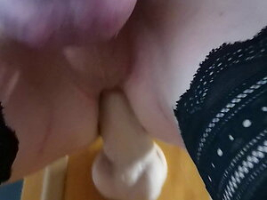 Ass fuck in stockings with toy