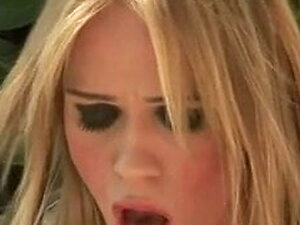 Hot blonde brazilian shemale outdoors showing off
