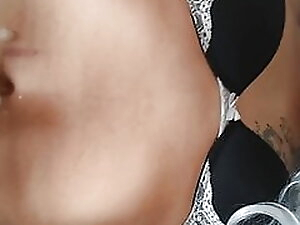 Ebony trap solo cum