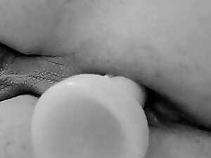 20 inch long dildo in shemale's ass