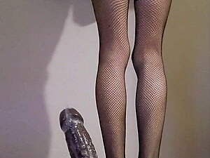 Sissy Kristy enjoying her black dildo