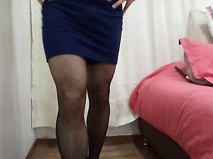 Crossdresser hot wearing lingerie