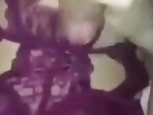 Sexy tranny in lingerie split roast by two cocks