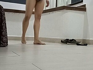 Guy caught with girl panties and bra under his clothes