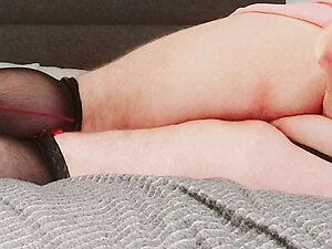 Samantha BBW Mature CD in stocking fucked her big ass with dildo