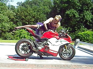 outside with bike